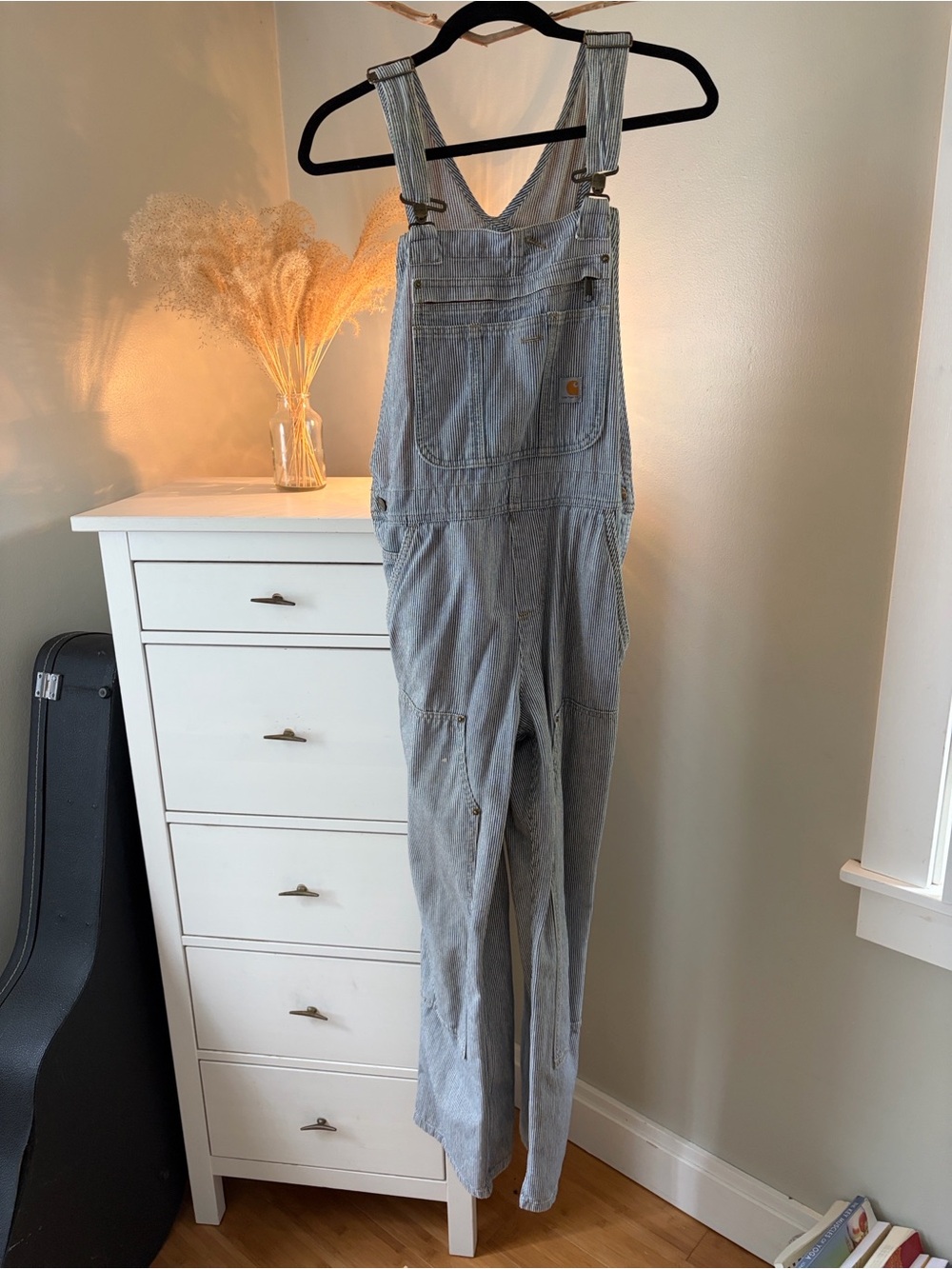 Carhartt women’s striped railroad denim bib overall - Picture 7 of 7